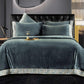 4pcs/set High-end Coral Velvet Bed Sheet Winter Thick Warmth Quilt Cover Solid Color Soft Pillowcase