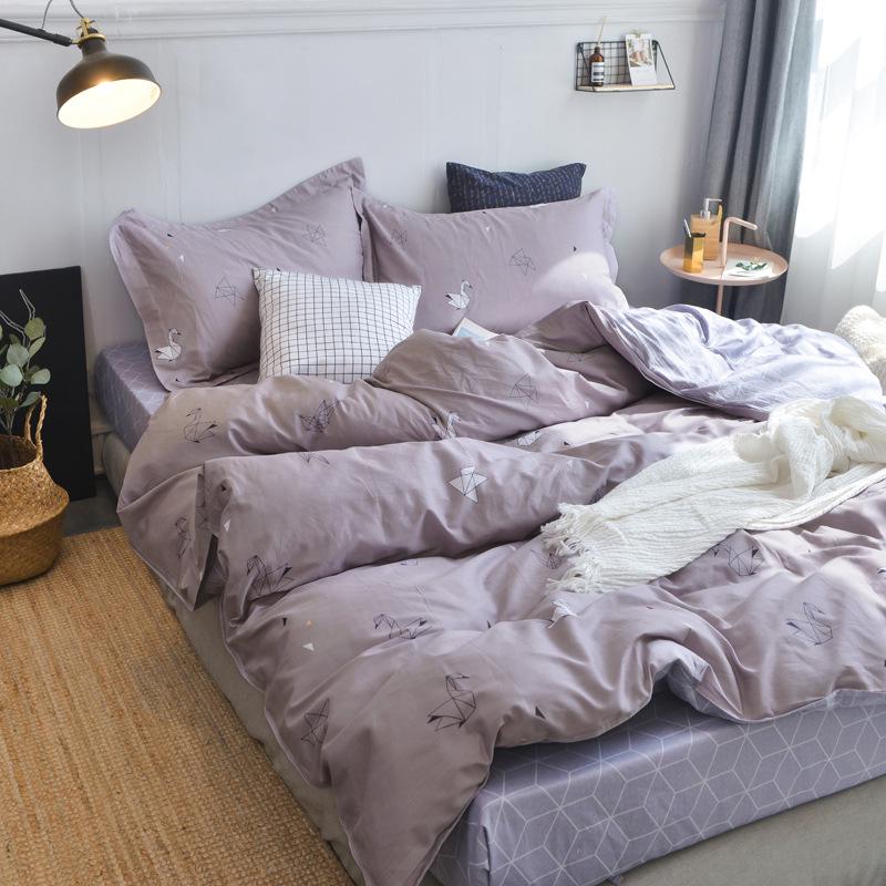 4pcs Cotton Bed Cover Bedding Sheet Sets Wedding Bed Sets