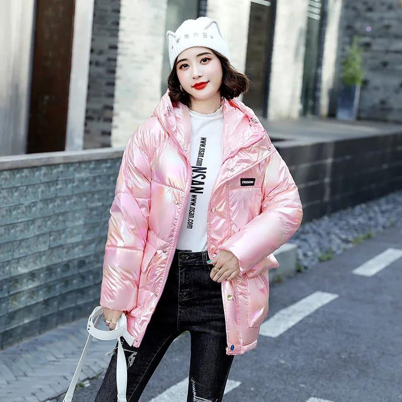 Women's Cotton-padded Clothes Colorful Bright-faced Loose Down Cotton-padded Jacket Fashion Padded Jacket