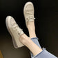 Leather Small White Shoes Female Korean Version One-step Flat-bottomed Casual Shoes Increase In Women's Shoes Xiao Zou Ju Shoes Spring