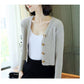Short Knitted Jacket Spring and Autumn Korean Tops Pure Color Cardigan Youth Women's Sweater