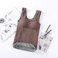 Sexy Winter Clothing Thermal Vest with Pad Women Velvet Warm Thermal Underwear Sleeveless Slim Seamless V Neck Lace Undershirt