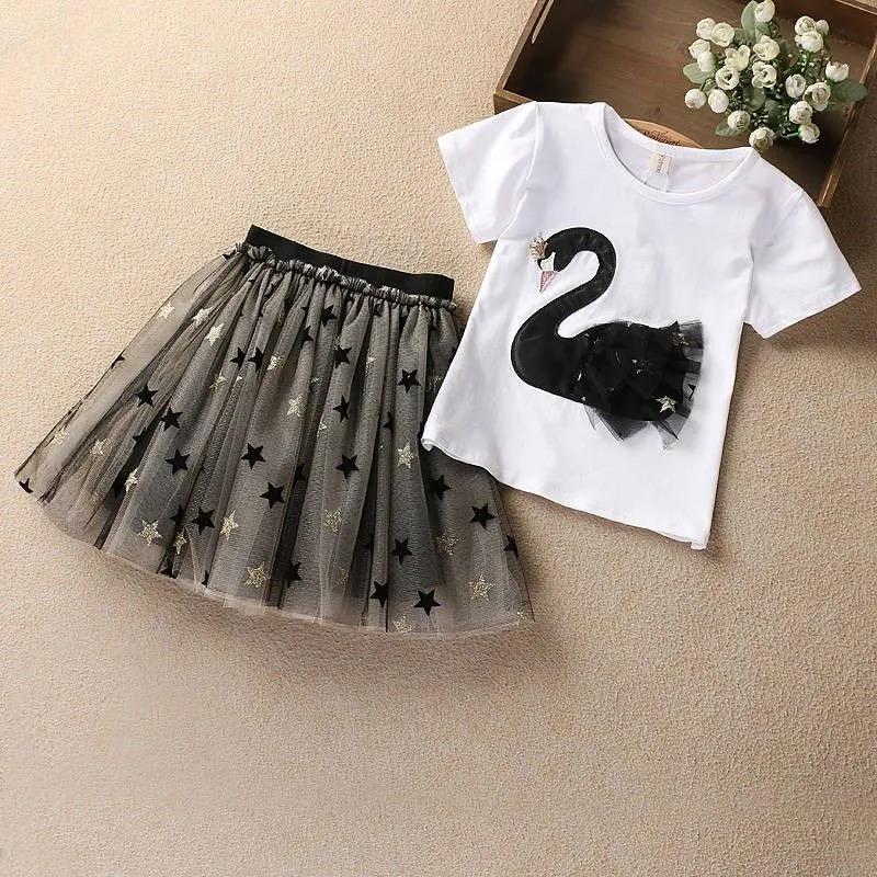 Children Summer Girls Dress Cute Two Piece Bottoming Short Sleeved Sweet Princess Dress Kids Dresses for Girls