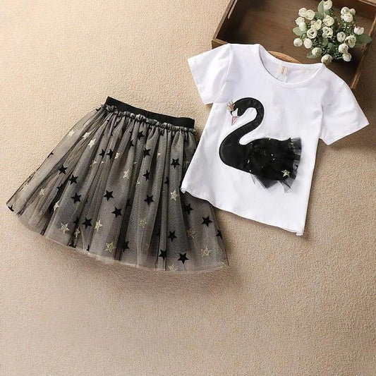 Children Summer Girls Dress Cute Two Piece Bottoming Short Sleeved Sweet Princess Dress Kids Dresses for Girls