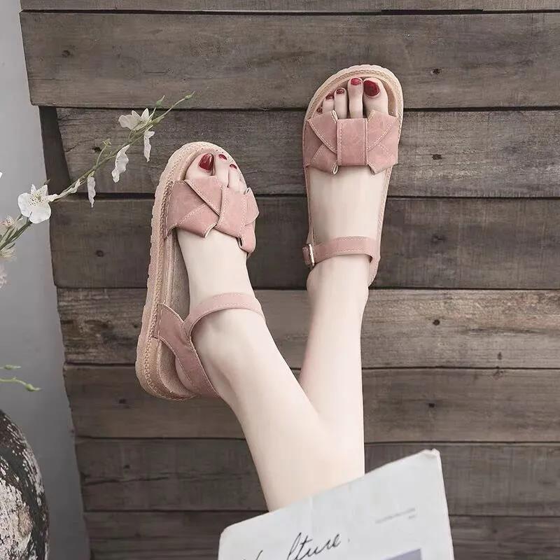 Ladies Sandals Women's Summer Thick-soled Student Fairy Style Collocation Dress Fashion Flat-bottom Trendy Shoes