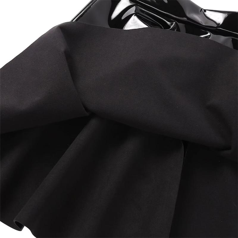 Gothic Black Ladies Skirt Harajuku Korean PU Leather A-Line Skirts Women Casual High Waist Zipper Solid Female Mini Skirt