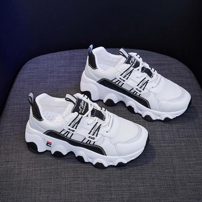 Spring Women's Shoes Sports Shoes Breathable Comfortable Non-slip Lightweight Korean Version  The White Shoes Female Students' Running Shoes