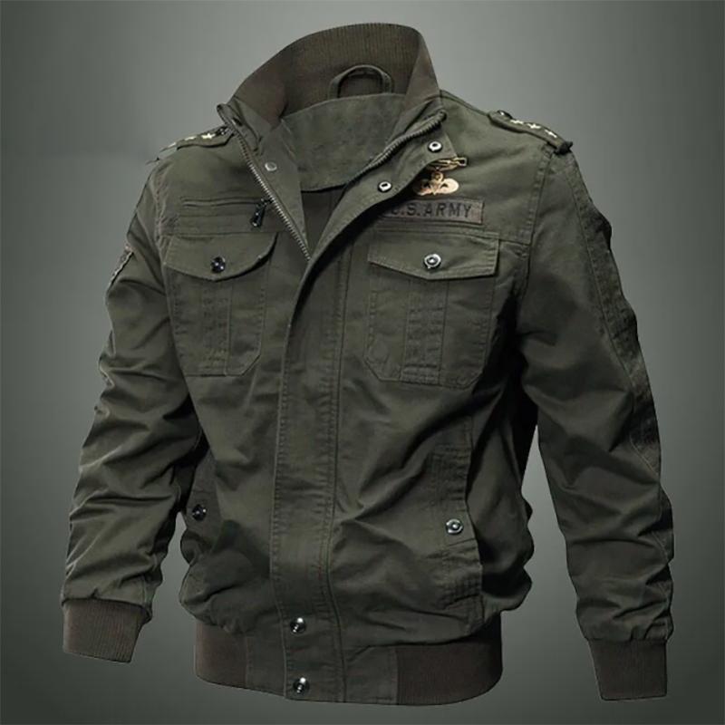 Men's Jacket Cotton Uniform Tooling Jacket Loose Large Size Cotton Jacket Plus Velvet Padded Jacket