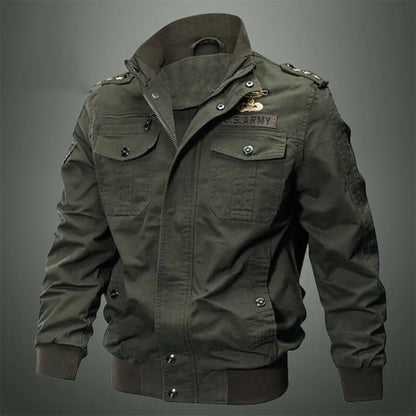 Men's Jacket Cotton Uniform Tooling Jacket Loose Large Size Cotton Jacket Plus Velvet Padded Jacket