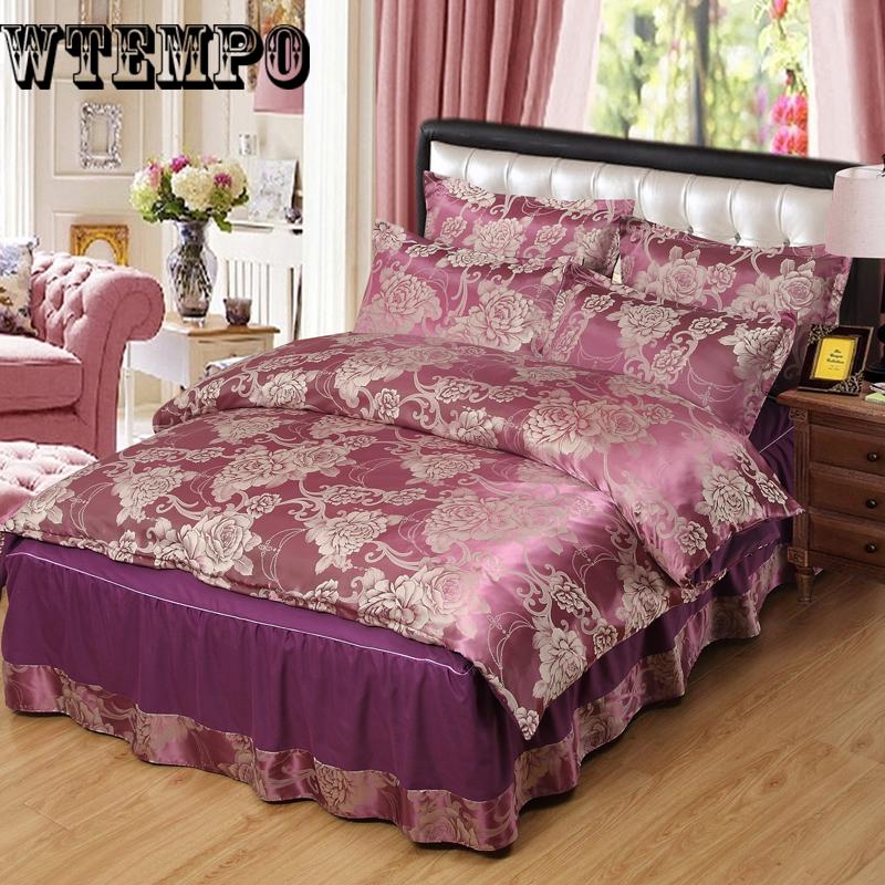 Jacquard Queen/King Size Duvet Cover Set Bedclothes bed sheet jacquard lace Bedding Sets