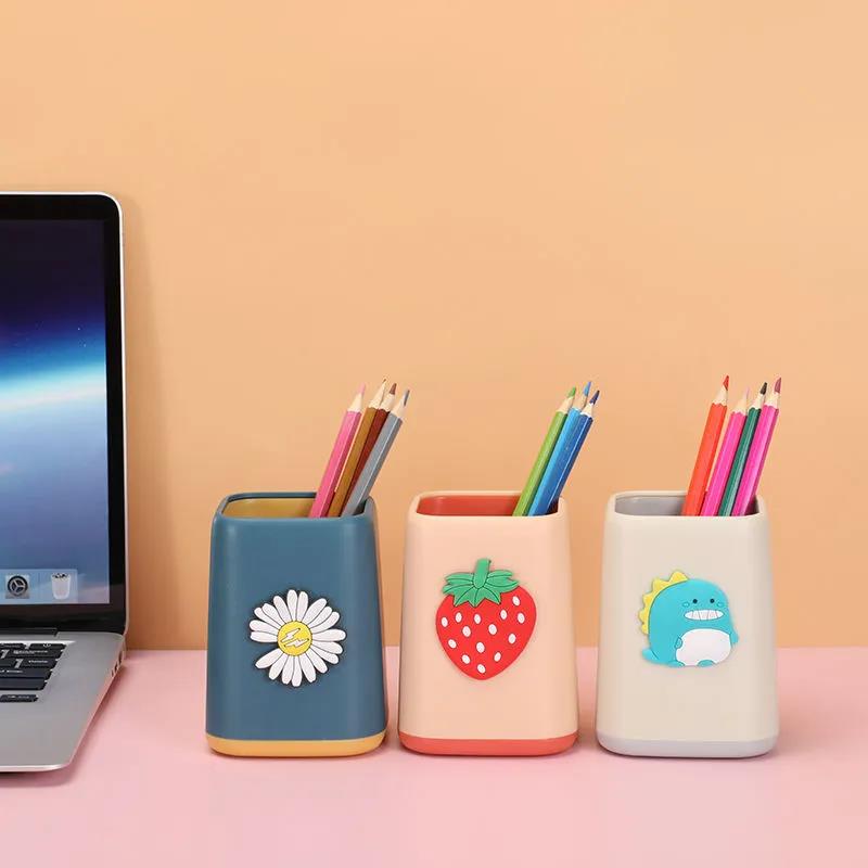 Simple Ins Pen Holder Cartoon Cute Creative Personality Student Storage Box Office Desktop Stationery Storage Box