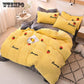 Bedding Four-piece Suit Cotton A / B Double-sided Pattern Sheets Are Sleeve Pillow Sets Thickened Warm Bed