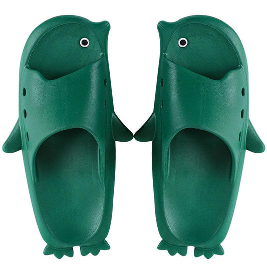 Cartoon Penguin Slippers Male Summer Cute Men and Women Couple Personality Word Sandals and Slippers Summer Beach Sand