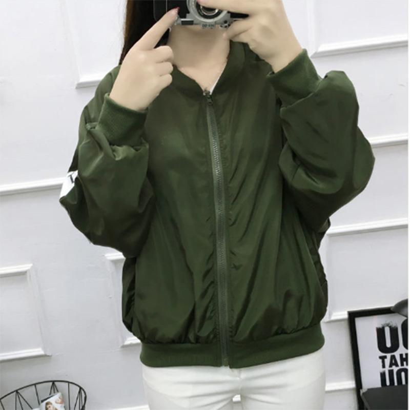 Spring and Autumn Sports Baseball Uniform Jacket Women's Solid Color Trend Loose Student Printed Jacket