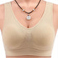 Ladies with Chest Pad Cotton Vest Gathered Anti-glare Anti-sagging Shock-proof Comfortable and Breathable No Steel Ring Plus Size Simple Bra