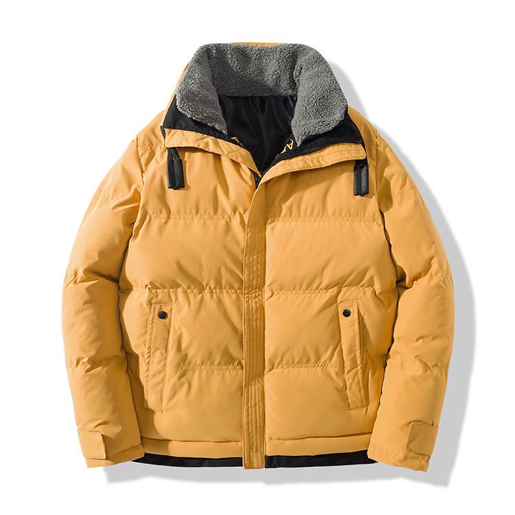 Winter Warm Coat Men Thick Streetwear Jacket Man Cotton Parka Fleece Stand Collar Overcoat