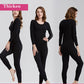 Autumn Clothes O-neck Tops Pants Female Tight Suit Women Winter Thermal Underwear Thicken Windproof Soft Lining Long Sleeve High Elasticity Slim