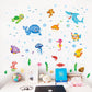 [Wall stickers] cartoon happy fish sea world wall stickers for kids rooms bedroom kitchen bathroom h
