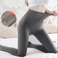 High Waist Abdomen Plus Velvet Thickened Leggings for Women To Wear Autumn and Winter Light Legs Artifact Stewardess Gray All-in-one Skin Warm Pants