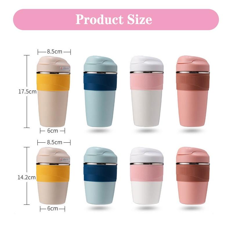 Stainless Steel Thermos Cup Vacuum Coffee Flask Portable Children Water Bottle Thermos Milk Mug 500ML Straw Kid Gift Drinkware