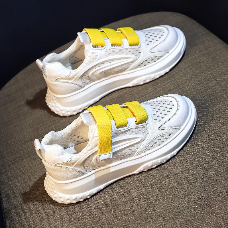 Velcro White Shoes Thin Sports Casual Shoes Mesh Breathable Women's Shoes Ins Tide Wild