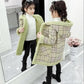 Girls' Jacket Autumn and Winter Korean Children's Clothing Thickened Plus Velvet Plaid Coat Mid-length Warm and Windproof Top