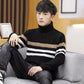 Style for Autumn and Winter Sweater Men's Half-Collar Korean Version Thick Knitted Sweater Line Clothes Imitation Mink Velvet