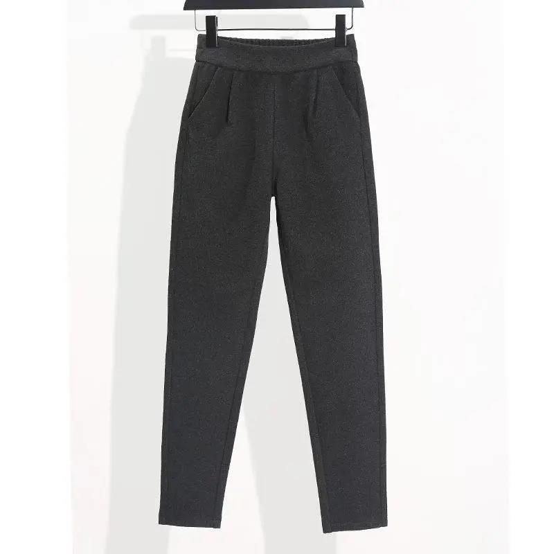 Woolen Pants Women's Autumn and Winter Korean Style Loose and Thin Straight Casual Pants Carrot Harem Trousers Warm and Fashionable