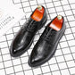 Genuine Leather Men's Business Dress Shoes Casual Leather Shoes Men's Pattern Wedding Shoes Spring and Autumn Husband Shoes Non-slip Dad Shoes