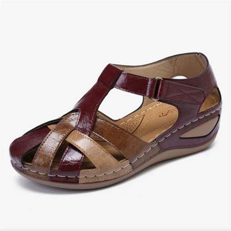 Womens Sandals Waterpoor Slip on Round Toe Wedge Slippers Casual Comfortable Outdoor Non-slip Summer Plus Size Women Shoes