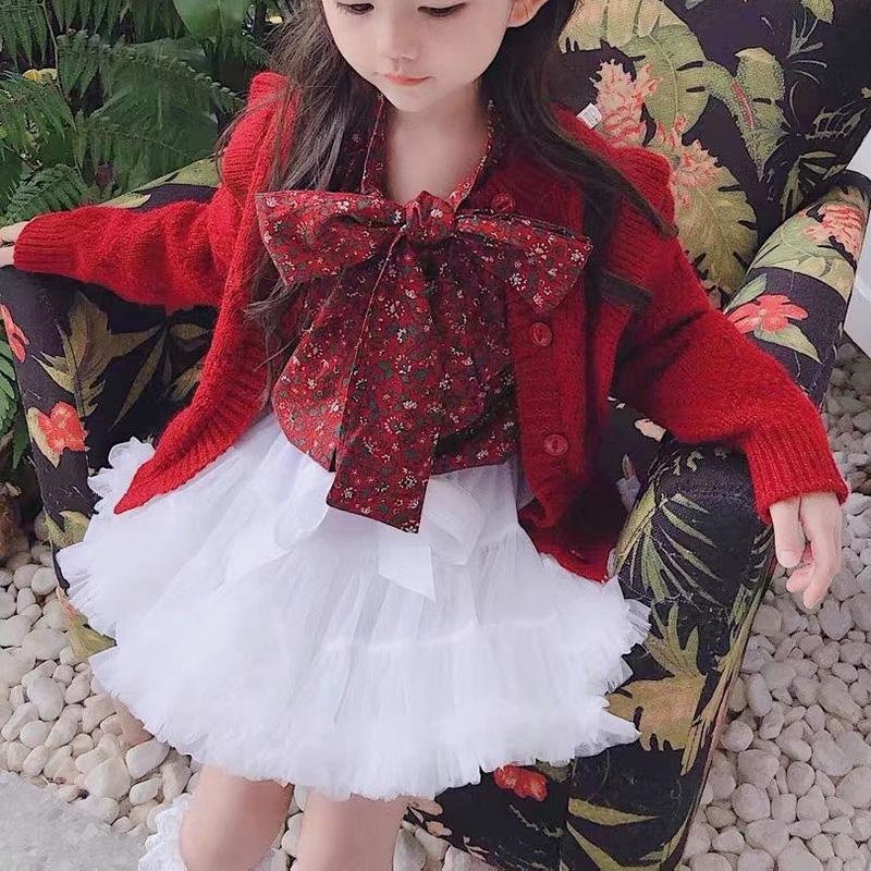 Little Girl Autumn Knit Children's Wooden Ear Sweater Cardigan Fashion Korean Long-sleeved Jacket