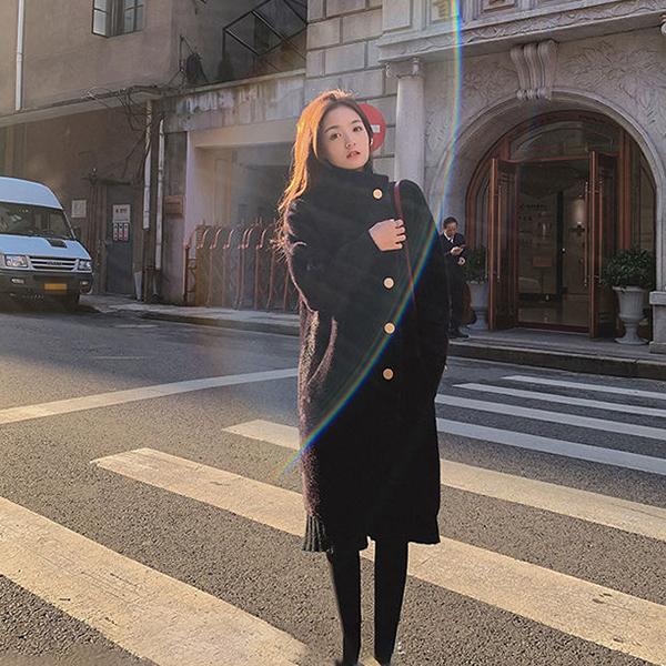 Winter Imitation Mink Fur Coat Fashion Mid-length Loose Fur Mink Coat