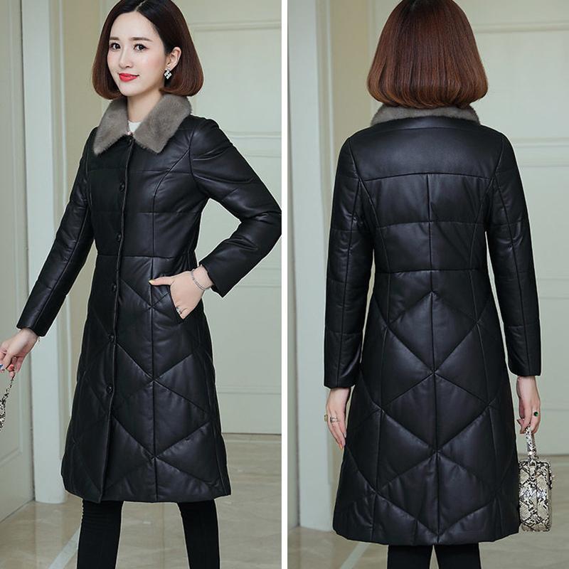 Women's Winter Korean Loose Quilted Coat Warm Padded Stand-collar Down Jacket Women's Solid Color Regular Down Jacket with Fur Collar