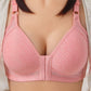 Four Seasons Universal Thin Front Buckle Large Size No Steel Ring Receiving Side Milk Breathable Cotton Comfortable Glossy Full Cup Bra