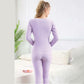 Women Winter Thermal Underwear O-neck Lingerie Female Autumn Tight Suit Thicken Windproof Lowneck Soft Lining Long Sleeve High Elasticity Slim