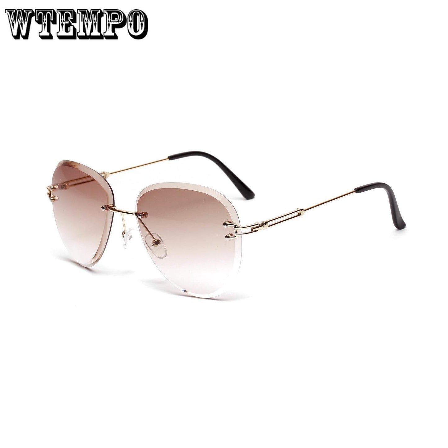 WTEMPO Sunglasses Men's Sunglasses women Borderless Diamond Cut Popular Sunglasses