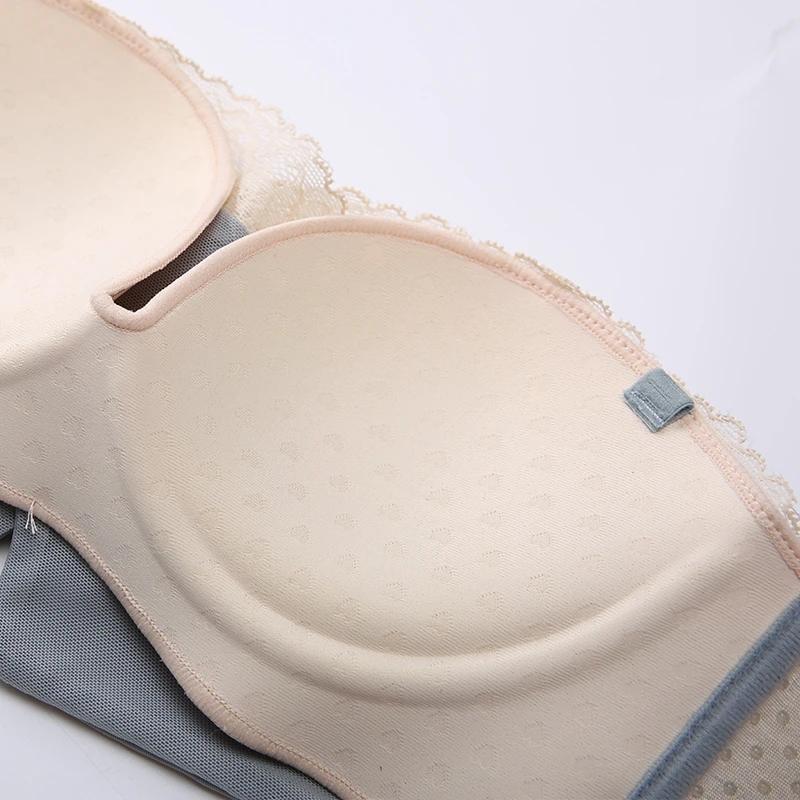 Women's A B Cup Underwear Female No Steel Ring Gathered Small Bra Strapless Bra Junior High School Students Korean Style Solid Lace Brassiere