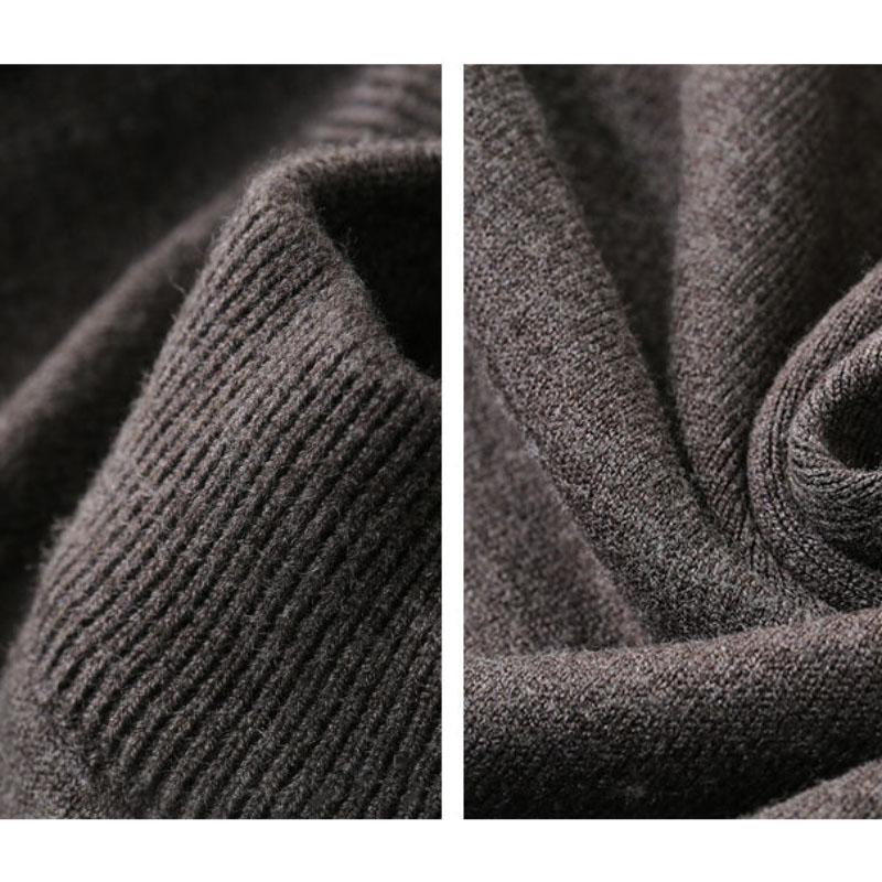 Autumn and Winter Thick Solid Color Knitted Half High Neck Micro Korean Loose Bottoming Sweater Men