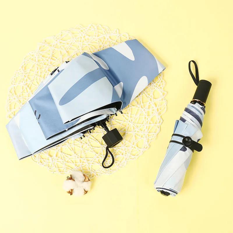 Sunshade Sun Umbrella Female Black Glue Sunscreen Anti-ultraviolet Folding Sunny Umbrella Dual-use Compact Portable Umbrella Student Automatic