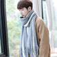 Men's Fashion Scarf Winter Wool Couple Scarf Thick Warm Long Scarf with Tassel