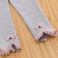 Girls' Leggings Children's Spring and Autumn Thin Bow Korean Cropped Trousers Baby Outer Wear and Inner Wear
