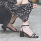 Women's Summer Roman Sandals All-match Fashionable Women's Shoes Korean Style Thick Heel Open Toe Buckle High Heels