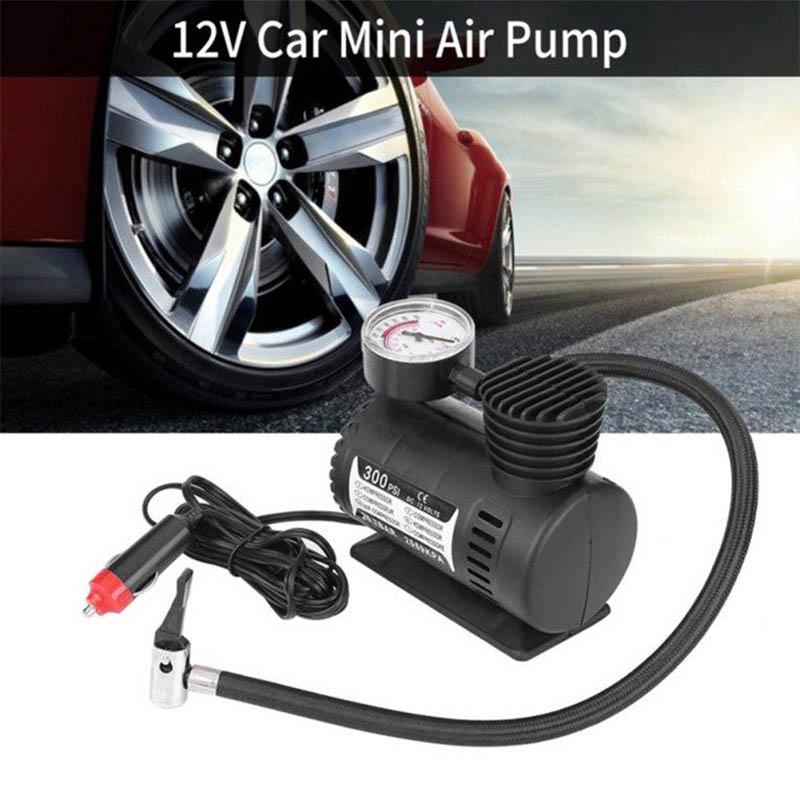 PAU Mini Air Pump 12V Car Air Pump Tire Air Pump Car Mini Emergency Air Pump Pointer Tire Pressure Gauge