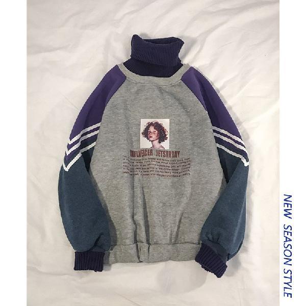 Men's Sweater Autumn and Winter Thickening Round Neck Pullover Sweater Tide Slim Warm Sweater Bottoming Shirt Youth Shirt