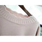 Autumn and Winter Sweater Women's Hedging Loose Solid Color Petal Collar Base Sweater