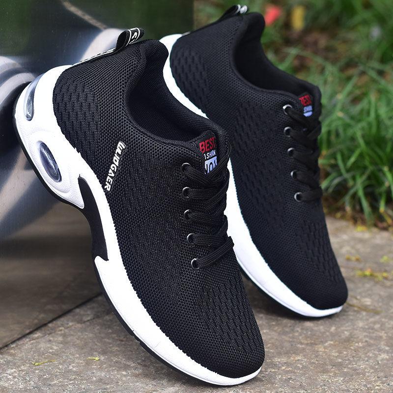 Men's Summer Breathable Mesh Sneakers Non-slip Fly Woven Mesh Soft Sole Casual Shoes