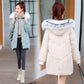 Winter Women's Big Fur Collar Down Jacket Solid Color Hooded Cotton Jacket Mid-length Korean Version of Slim and Thick Warm Down Jacket