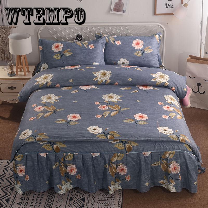 Bedding Set Flower Bed Linen 4pcs/set Duvet Cover Set Pastoral Bed Sheet  Duvet Cover
