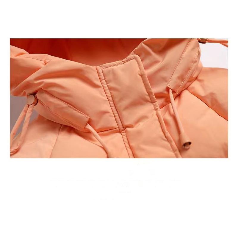 White Duck Down Jacket Korean Style Loose Bread Down Jacket Women Mid-length Hooded Cocoon Coat