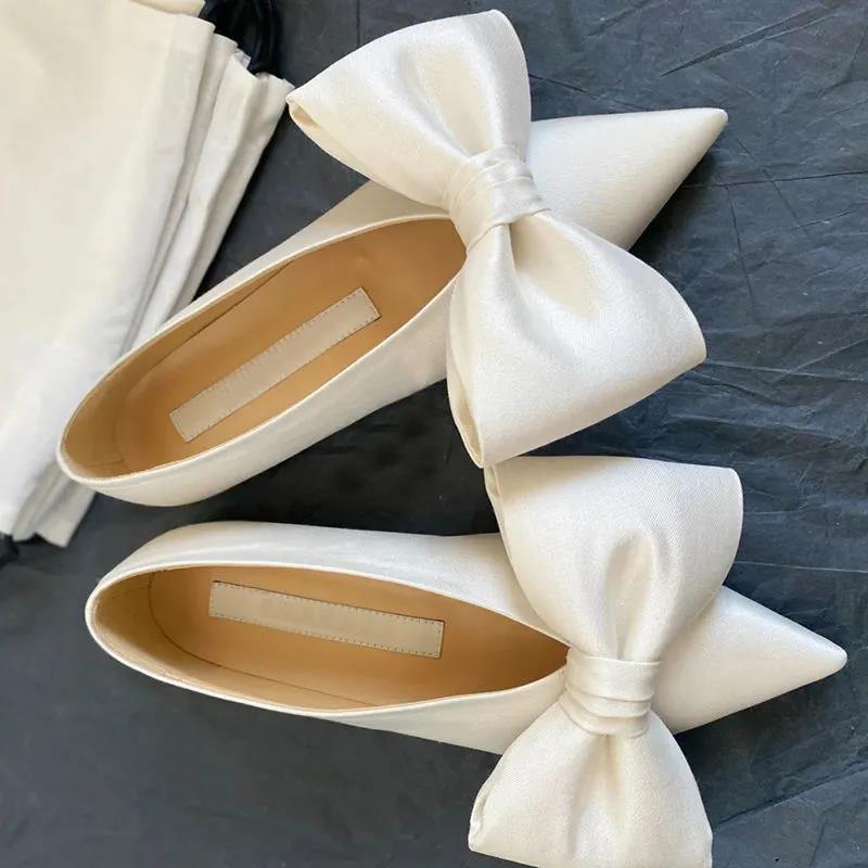 Bowknot Flat Shoes Women's Ballet Shoes Elegant Temperament Single Shoes Women